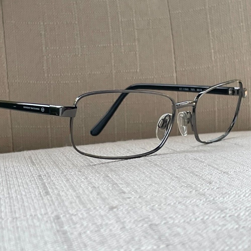 Sergio Tacchini Men Eyeglasses Gunmetal Tone Made in Itay Glasses Frame 56[]18